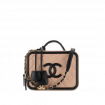 Chanel Beige/Black CC Filigree Medium Vanity Case Bag