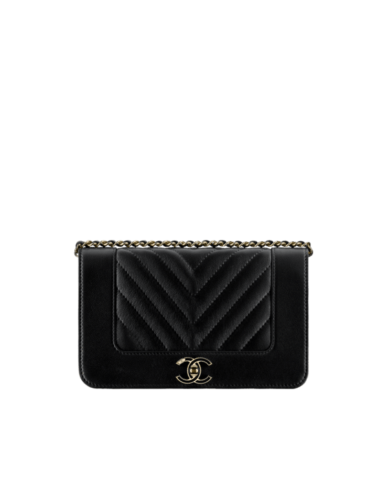 Chanel Quilted Calfskin Mademoiselle Wallet On Chain - Pink