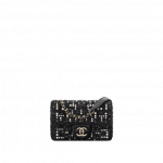 Chanel Black Tweed Cosmos Pearls Mini Flap Bag