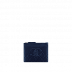 Chanel Navy Blue CC Zipped Card Holder