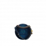 Chanel Navy Blue Metallic Lizard Evening Bag