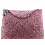 Chanel Pink Knit Pluto Glitter Large Shopping Bag