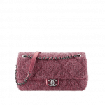 Chanel Pink Knit Pluto Glitter Medium Flap Bag