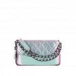 Chanel Purple Iridescent Lambskin Gabrielle Clutch Bag with Chain