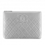 Chanel Silver CC Pouch Bag