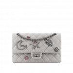 Chanel Silver Canvas Lucky Charms 2.55 Reissue Size 226 Bag