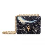 Dior Deep Blue I Feel Blue Embroidered and Printed C'est Dior Mini Flap Bag