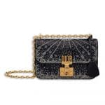 Dior Deep Blue Éclair de Phases Lunaires Embroidered Dioraddict Small Flap Bag