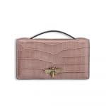 Dior Shiny Dusky Pink Nile Crocodile Bee Clutch Bag