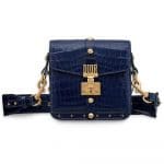 Dior Shiny Indigo Blue Nile Crocodile Dioraddict Square Flap Bag