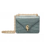 Dior Shiny Sea Blue Nile Crocodile C'est Dior Mini Flap Bag