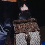 Gucci Brown Python and GG Supreme Top Handle Bag - Spring 2018