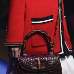 Gucci Burgundy Crocodile Bamboo Top Handle Bag - Spring 2018