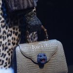 Gucci Gray Crocodile Bamboo Top Handle Bag - Spring 2018