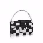Louis Vuitton Black/White Crystal Incrusted Petite Malle Bag