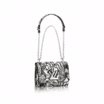 Louis Vuitton Black/White Epi Floral Twist PM Bag