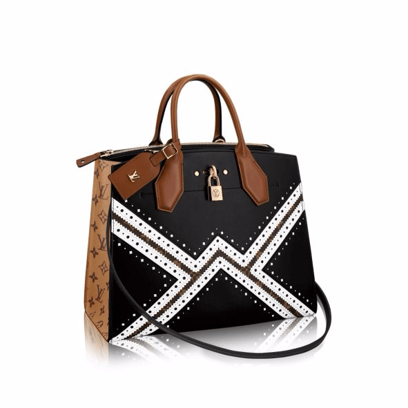 Louis Vuitton Twist Handbag Limited Edition Brogue Reverse Monogram Canvas  And Leather Mm