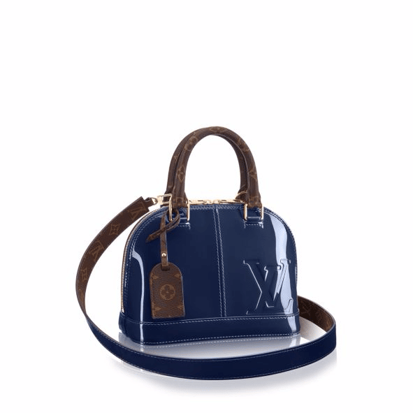 Louis Vuitton Marine Blue Patent Leather and Monogram Canvas Alma BB Bag  Louis Vuitton