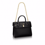 Louis Vuitton Noir Studded Edges City Steamer One Handle Bag