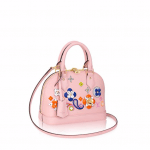 Louis Vuitton Rose Ballerine Epi with Floral Patches Alma BB Bag