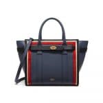 Mulberry Black / Chalk / Red Fox & Elephant Silky Calf & Croc Print Small Zipped Bayswater Bag