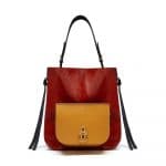 Mulberry Crimson / Black & Gold Ochre Haircalf & Silky Calf Amberley Hobo Bag