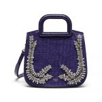 Mulberry Dark Amethyst Croc Print Brimley Bag