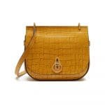 Mulberry Gold Ochre Croc Print Amberley Satchel Bag