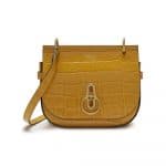 Mulberry Gold Ochre Croc Print Small Amberley Satchel Bag