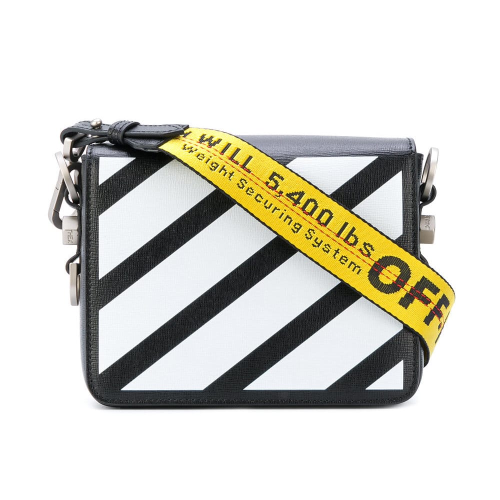 Off-White Black/White Diagonal Binder Clip Bag