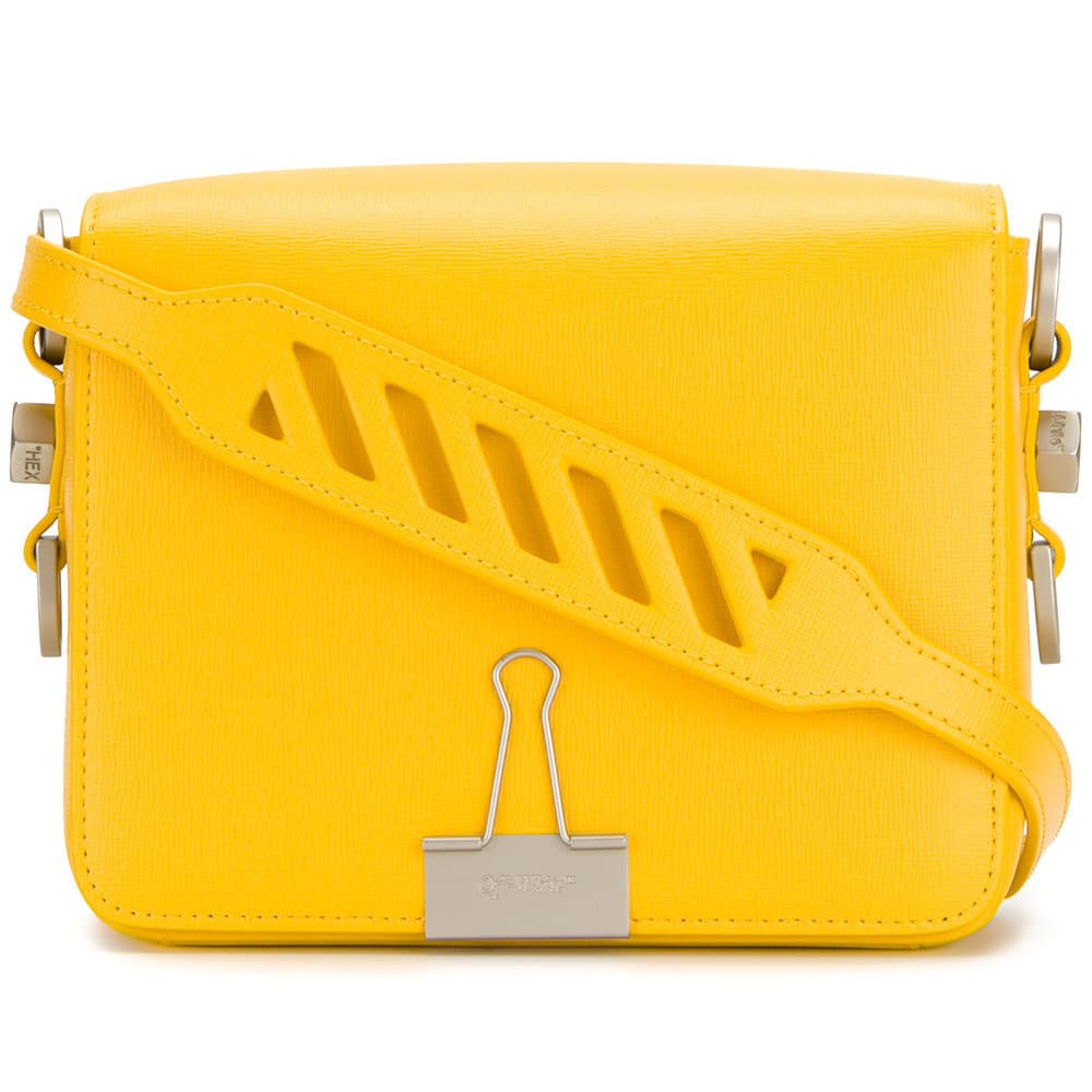 Off-White Yellow Binder Clip Bag