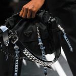 Prada Black Studded Nylon Shoulder Bag - Spring 2018