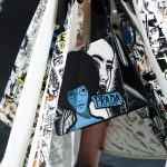 Prada Black/White/Blue Printed Light Frame Shoulder Bag - Spring 2018
