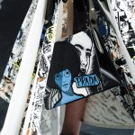 Prada Black/White/Blue Printed Light Frame Shoulder Bag - Spring 2018