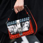 Prada Red/White Studded and Printed Flap Bag - Spring 2018