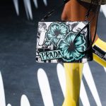 Prada White/Turquoise/Black Printed Light Frame Shoulder Bag - Spring 2018