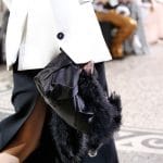 Proenza Schouler Black Silk with Fur Clutch Bag - Spring 2018