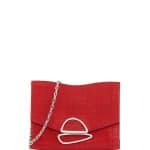 Proenza Schouler Red Small Curl Chain Clutch Bag