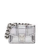 Proenza Schouler Silver Metallic Leather Whipstitch Hava Crossbody Bag