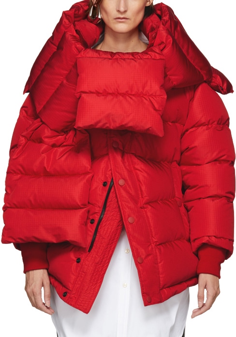 Balenciaga Red Down Swing Puffer Jacket