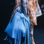 Balenciaga Sky Blue Monogram Fringed Tote Bag - Spring 2018