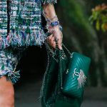 Chanel Green Drawstring Bag and Chevron Clutch Bag - Spring 2018