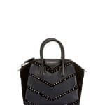 Givenchy Black Studded Chevron Mini Antigona Bag