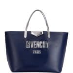 Givenchy Dark Blue Antigona Large Shopping Bubble Tote Bag