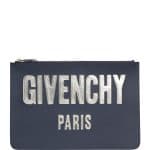 Givenchy Dark Blue Iconic Bubble Flat Pouch Wallet