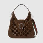 Gucci Brown GG Velvet Dionysus Hobo Bag