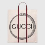 Gucci Cotton Canvas with Ouroboros Print Tote Bag