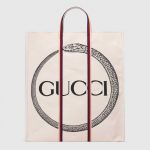 Gucci Cotton Canvas with Ouroboros Print Tote Bag