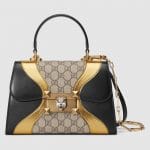 Gucci GG Supreme and Leather Osiride Small Top Handle Bag