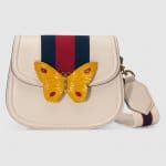 Gucci Ivory Leather with Butterfly GucciTotem Small Shoulder Bag